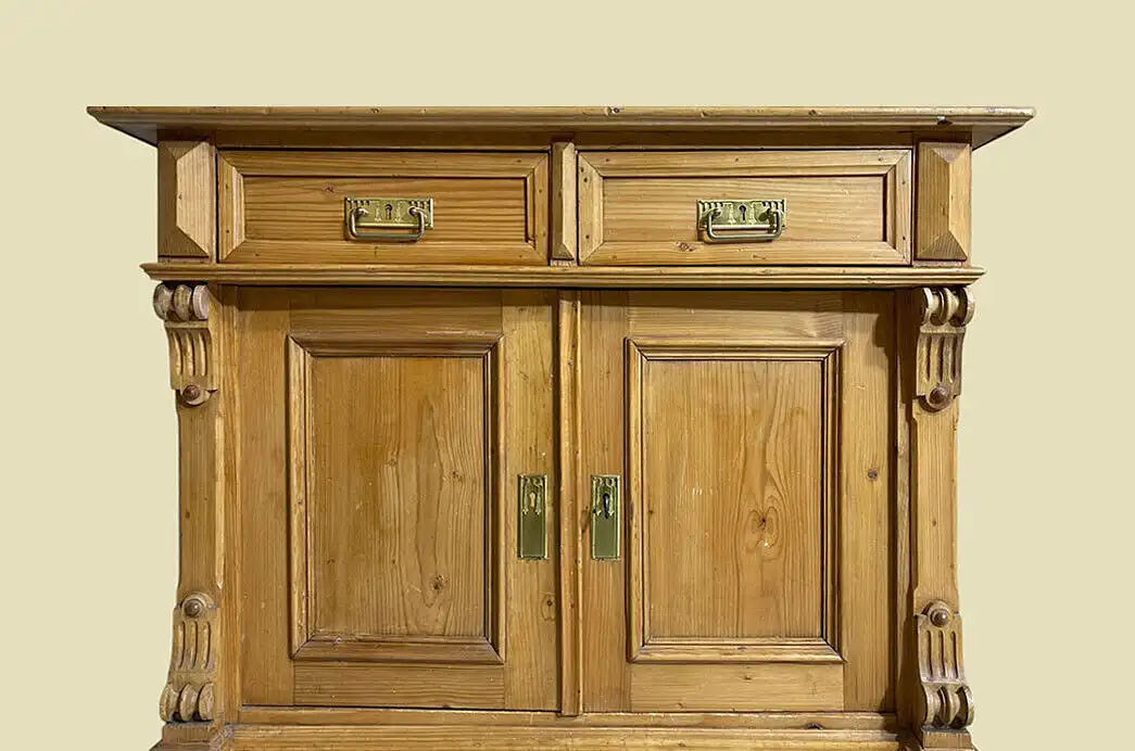 1880er Kommode ANTIK Gründerzeit Weichholz Halbschrank Schrank von 1880 14