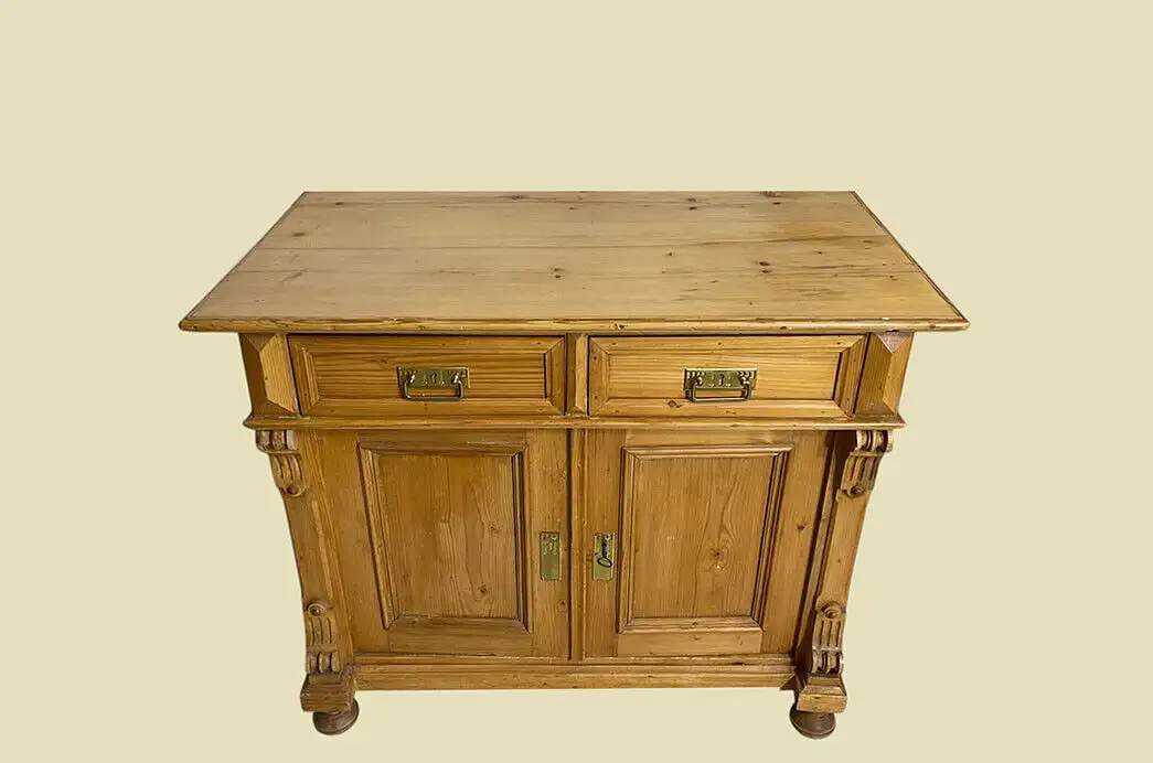 1880er Kommode ANTIK Gründerzeit Weichholz Halbschrank Schrank von 1880 2