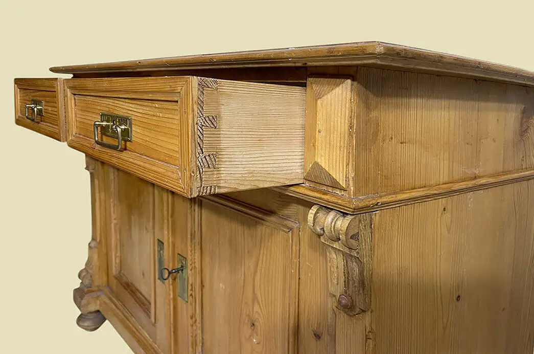 1880er Kommode ANTIK Gründerzeit Weichholz Halbschrank Schrank von 1880 8