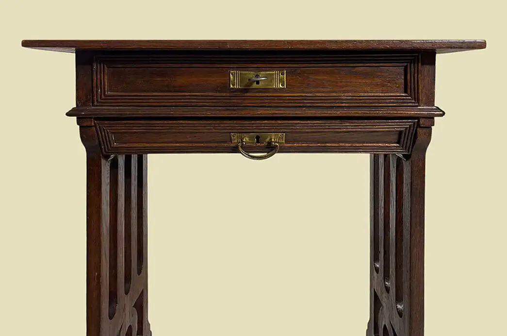 1820er Nähtisch ANTIK Jugendstil Eiche Tisch Beistelltisch von 1920 11