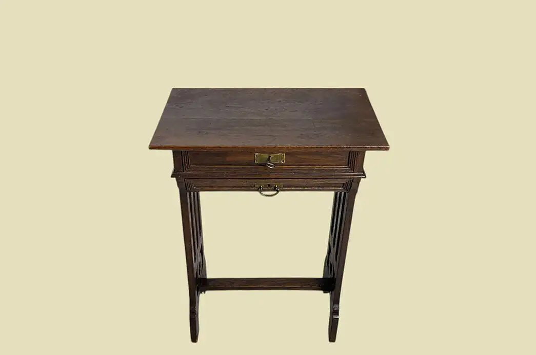 1820er Nähtisch ANTIK Jugendstil Eiche Tisch Beistelltisch von 1920 2