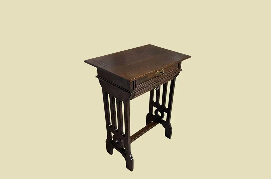 1820er Nähtisch ANTIK Jugendstil Eiche Tisch Beistelltisch von 1920 3