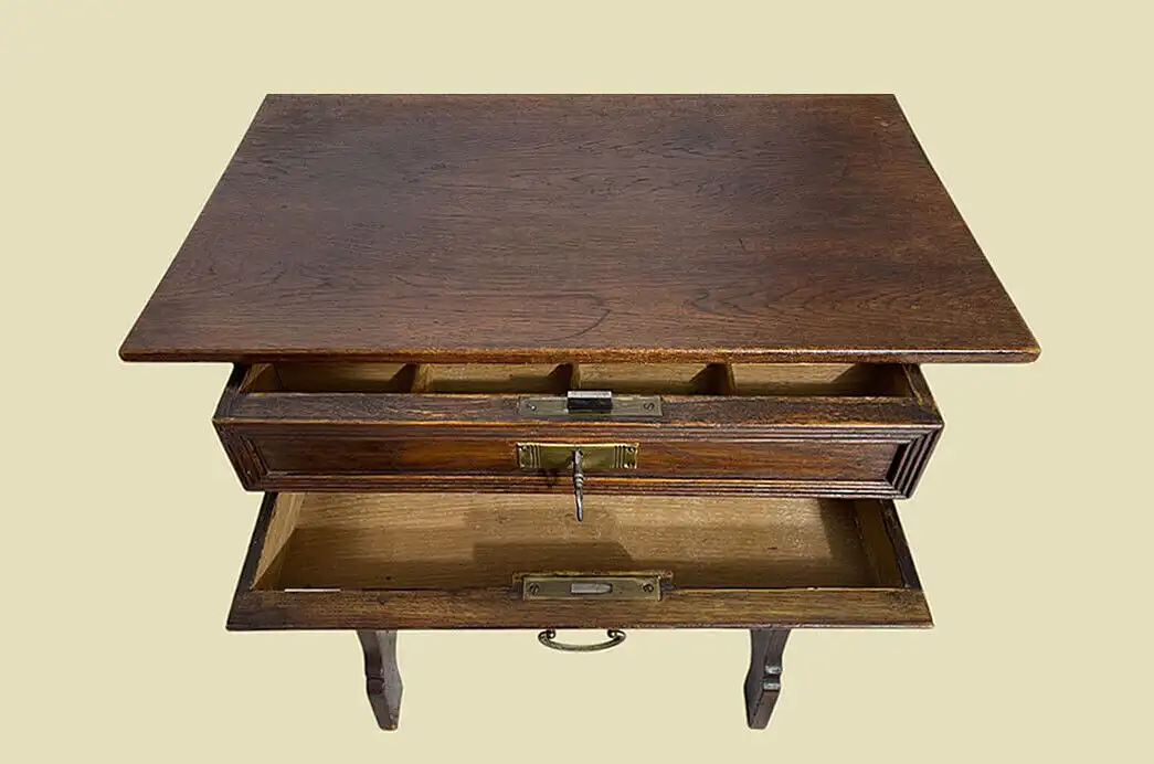 1820er Nähtisch ANTIK Jugendstil Eiche Tisch Beistelltisch von 1920 4
