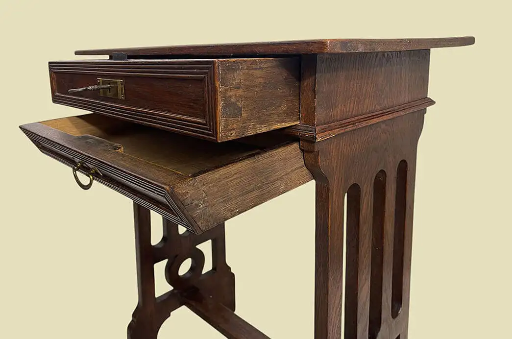 1820er Nähtisch ANTIK Jugendstil Eiche Tisch Beistelltisch von 1920 8