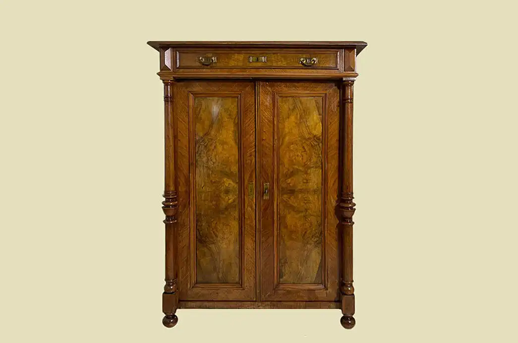 1880er Vertiko ANTIK Gründerzeit Nußbaum Säulen Kommode Schrank von 1880 1