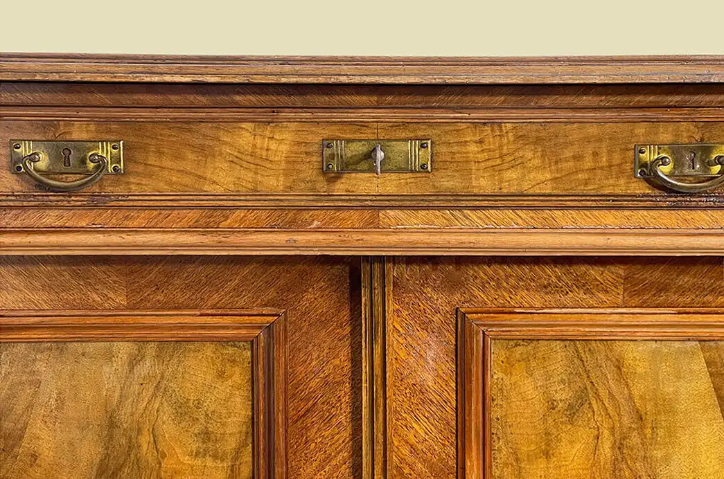1880er Vertiko ANTIK Gründerzeit Nußbaum Säulen Kommode Schrank von 1880 14