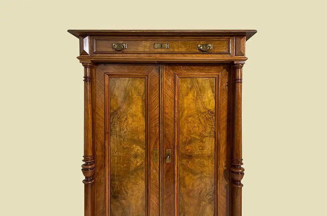 1880er Vertiko ANTIK Gründerzeit Nußbaum Säulen Kommode Schrank von 1880 15