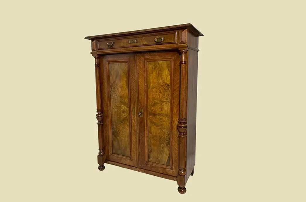 1880er Vertiko ANTIK Gründerzeit Nußbaum Säulen Kommode Schrank von 1880 2