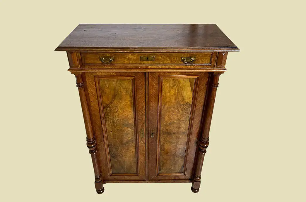 1880er Vertiko ANTIK Gründerzeit Nußbaum Säulen Kommode Schrank von 1880 3