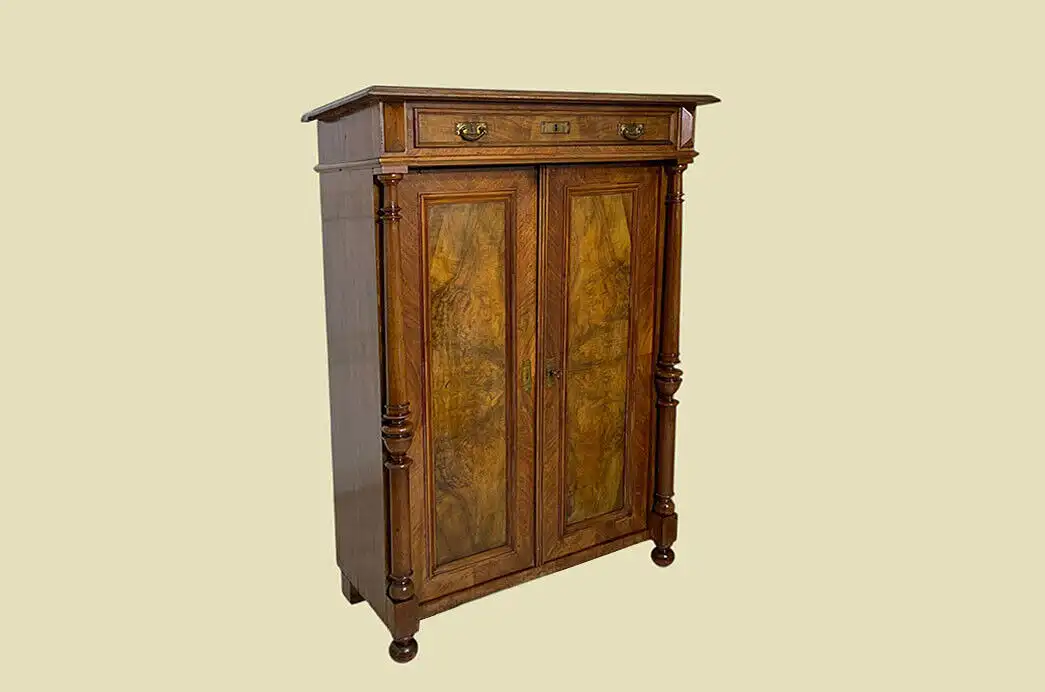 1880er Vertiko ANTIK Gründerzeit Nußbaum Säulen Kommode Schrank von 1880 4