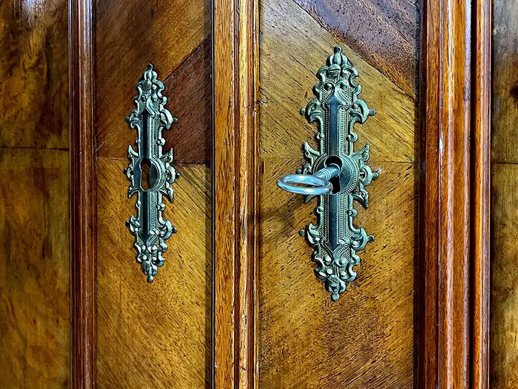 EXTRA GROSS Kleiderschrank ANTIK Nußbaum Gründerzeit Steck Schrank von 1880 10