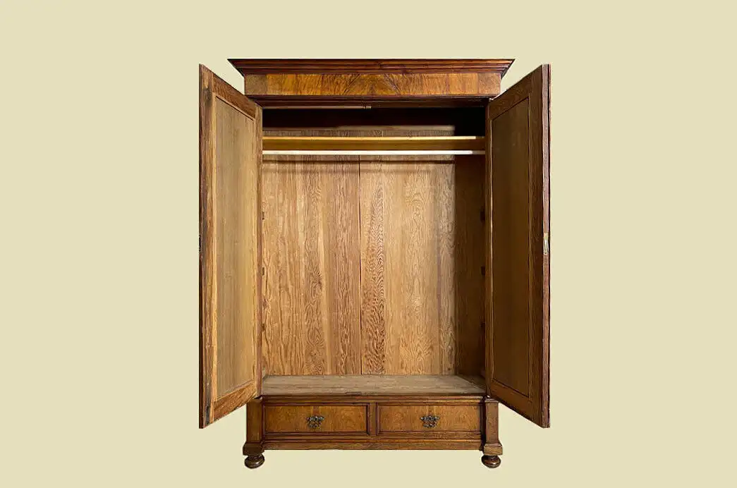 EXTRA GROSS Kleiderschrank ANTIK Nußbaum Gründerzeit Steck Schrank von 1880 3