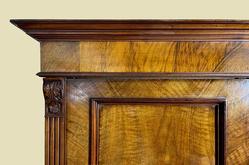 EXTRA GROSS Kleiderschrank ANTIK Nußbaum Gründerzeit Steck Schrank von 1880 7