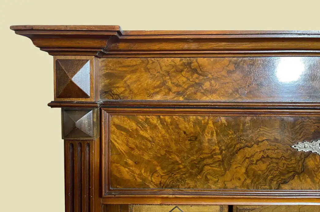 1880er Sekretär ANTIK Gründerzeit Nußbaum Schreibtisch von 1880 13