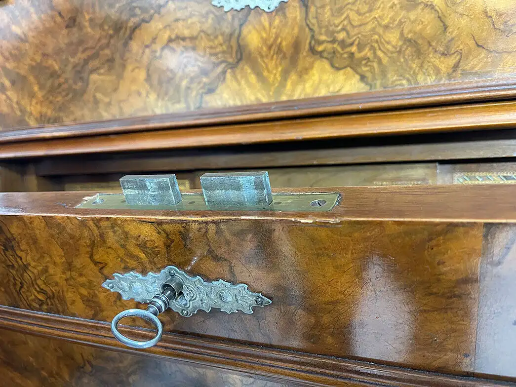 1880er Sekretär ANTIK Gründerzeit Nußbaum Schreibtisch von 1880 14