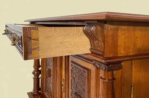 Perfektes Vertiko ANTIK Gründerzeit Nußbaum Kommode Kabinett Schrank von 1880