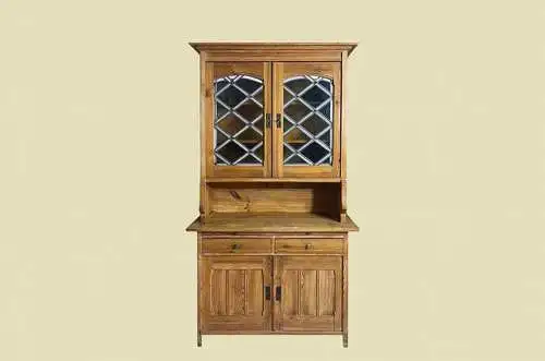 1920er Küchenbuffet ANTIK Jugendstil Weichholz Vitrine Kommode Schrank von 1920