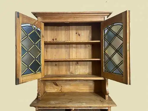 1920er Küchenbuffet ANTIK Jugendstil Weichholz Vitrine Kommode Schrank von 1920