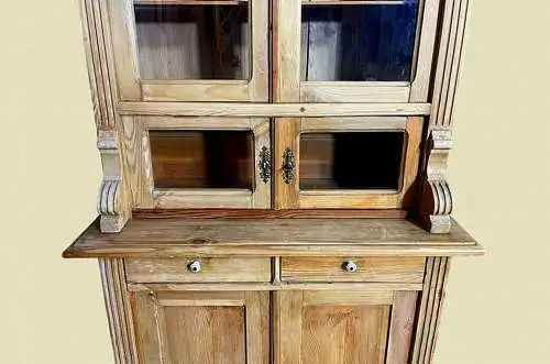 1920er Küchenbuffet ANTIK Jugendstil Weichholz Vitrine Kommode Schrank von 1920