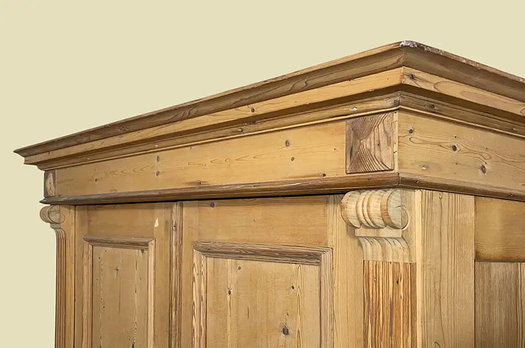 1880er Kleiderschrank ANTIK Gründerzeit STECKSCHRANK Weichholz Schrank von 1880 11