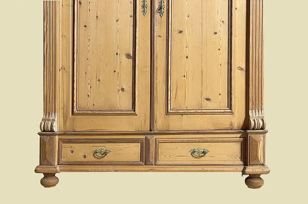 1880er Kleiderschrank ANTIK Gründerzeit STECKSCHRANK Weichholz Schrank von 1880 14