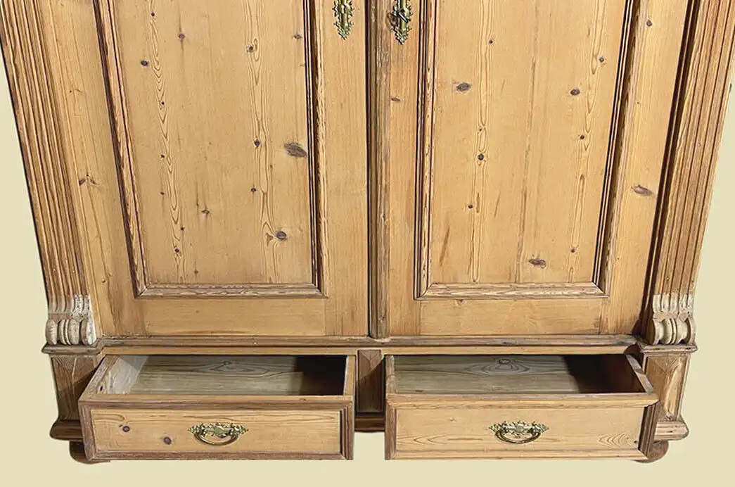 1880er Kleiderschrank ANTIK Gründerzeit STECKSCHRANK Weichholz Schrank von 1880 3