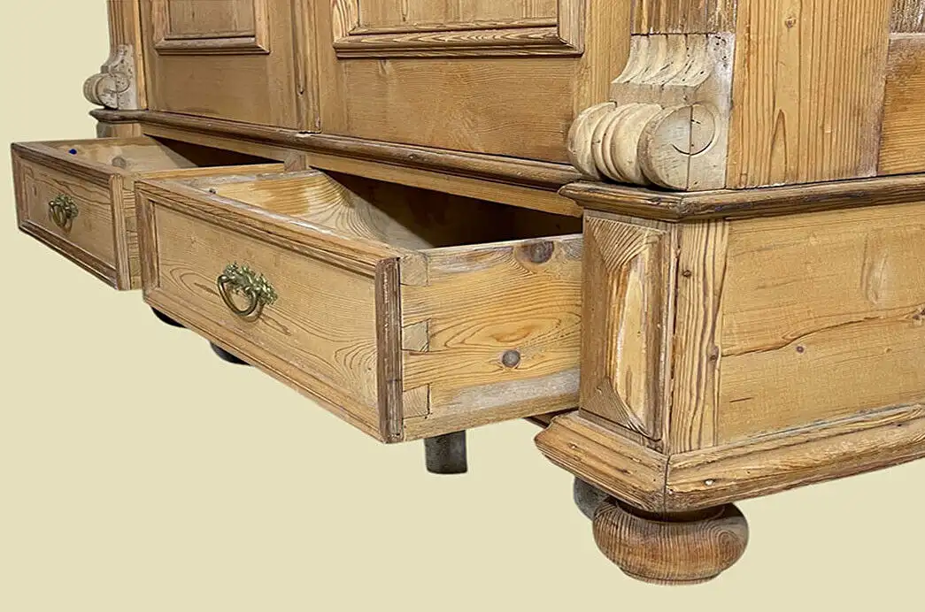 1880er Kleiderschrank ANTIK Gründerzeit STECKSCHRANK Weichholz Schrank von 1880 5