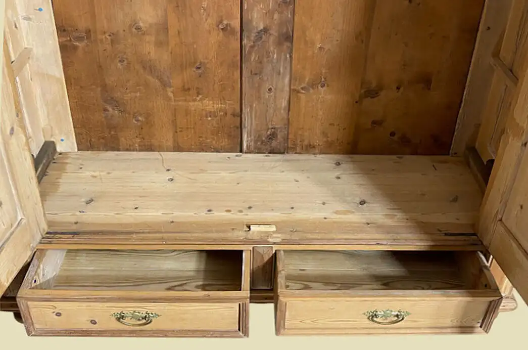 1880er Kleiderschrank ANTIK Gründerzeit STECKSCHRANK Weichholz Schrank von 1880 8