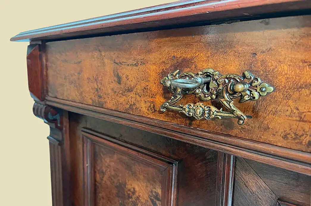 1880er Kommode ANTIK Gründerzeit Nußbaum Halbschrank Schrank von 1880 10