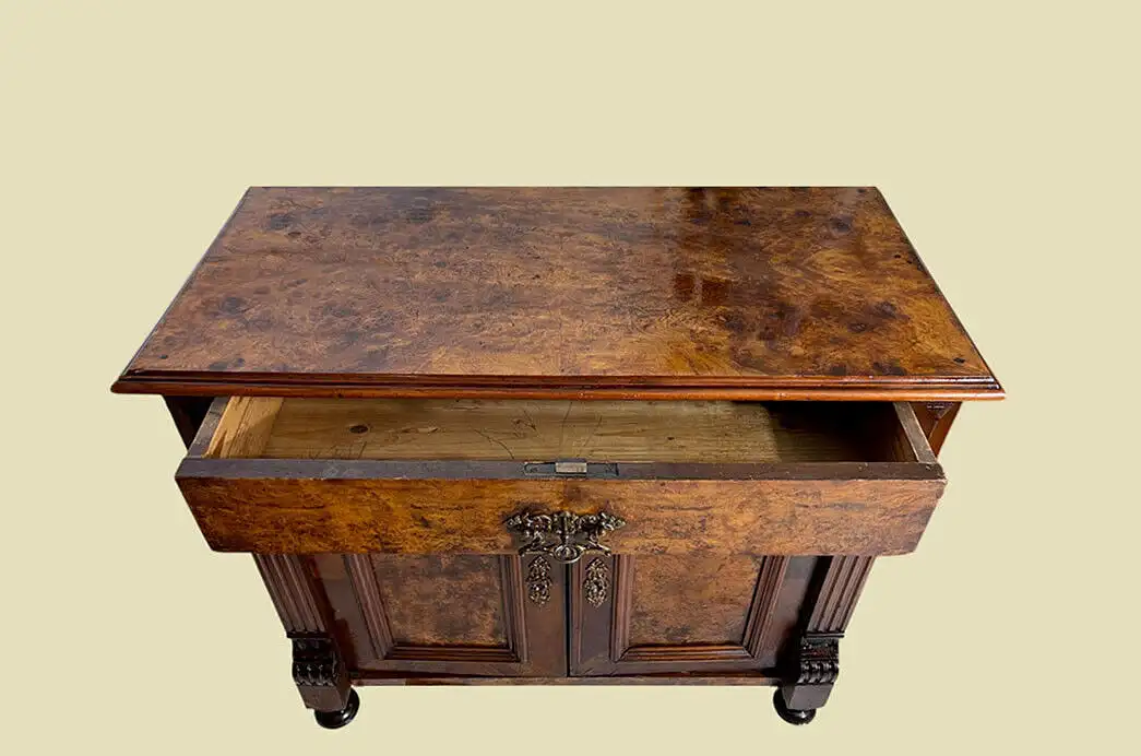 1880er Kommode ANTIK Gründerzeit Nußbaum Halbschrank Schrank von 1880 6