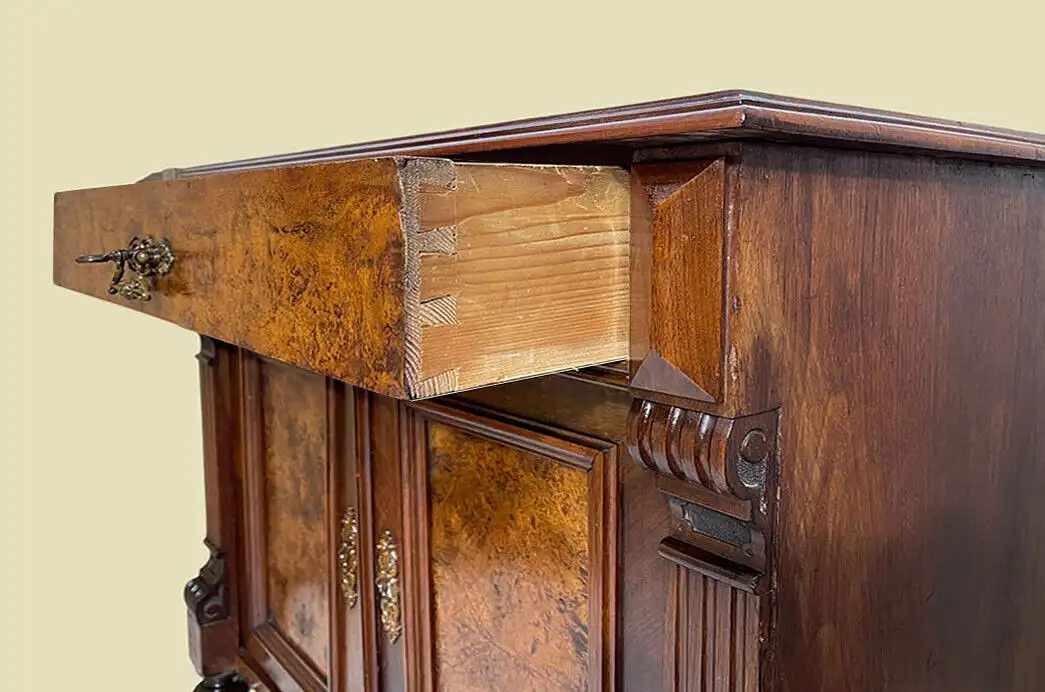 1880er Kommode ANTIK Gründerzeit Nußbaum Halbschrank Schrank von 1880 8