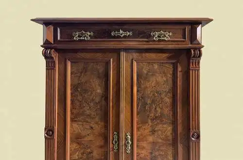 1880er Vertiko Gründerzeit ANTIK Nußbaum Kommode Schrank von 1880