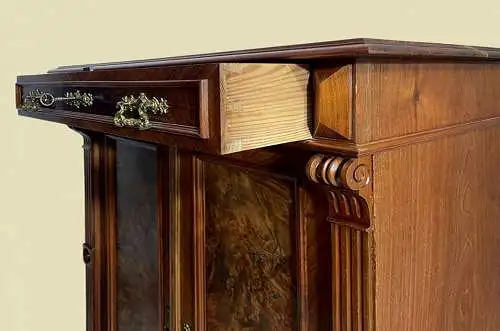 1880er Vertiko Gründerzeit ANTIK Nußbaum Kommode Schrank von 1880