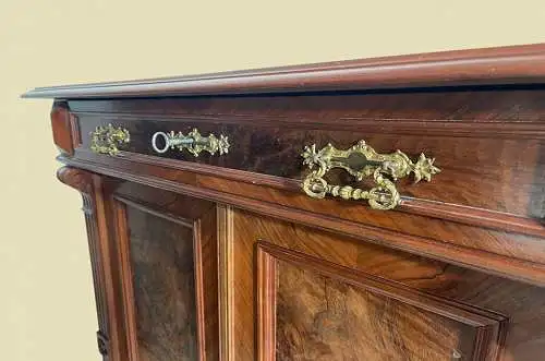1880er Vertiko Gründerzeit ANTIK Nußbaum Kommode Schrank von 1880