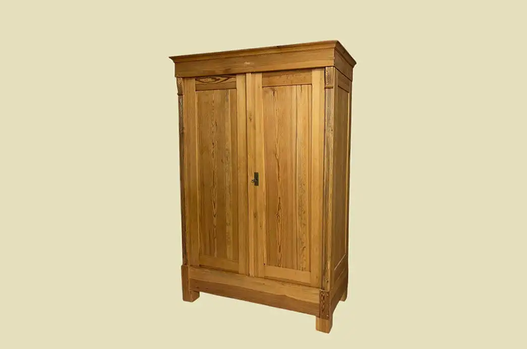 STECKSCHRANK Weichholz Kleiderschrank ANTIK Jugendstil Schrank von 1920 1