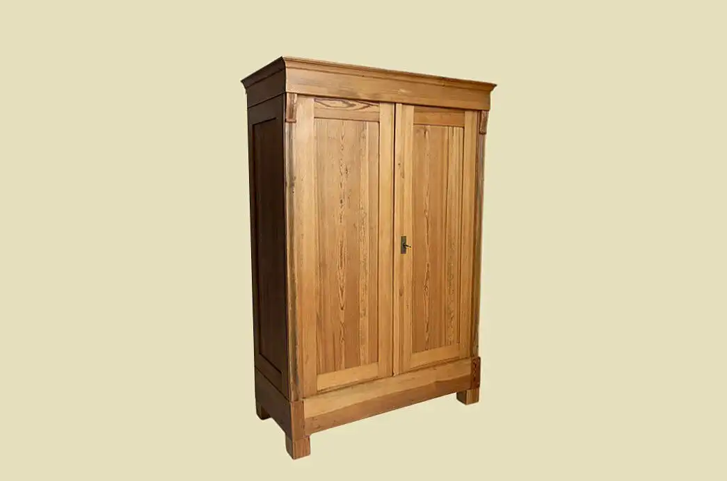 STECKSCHRANK Weichholz Kleiderschrank ANTIK Jugendstil Schrank von 1920 2