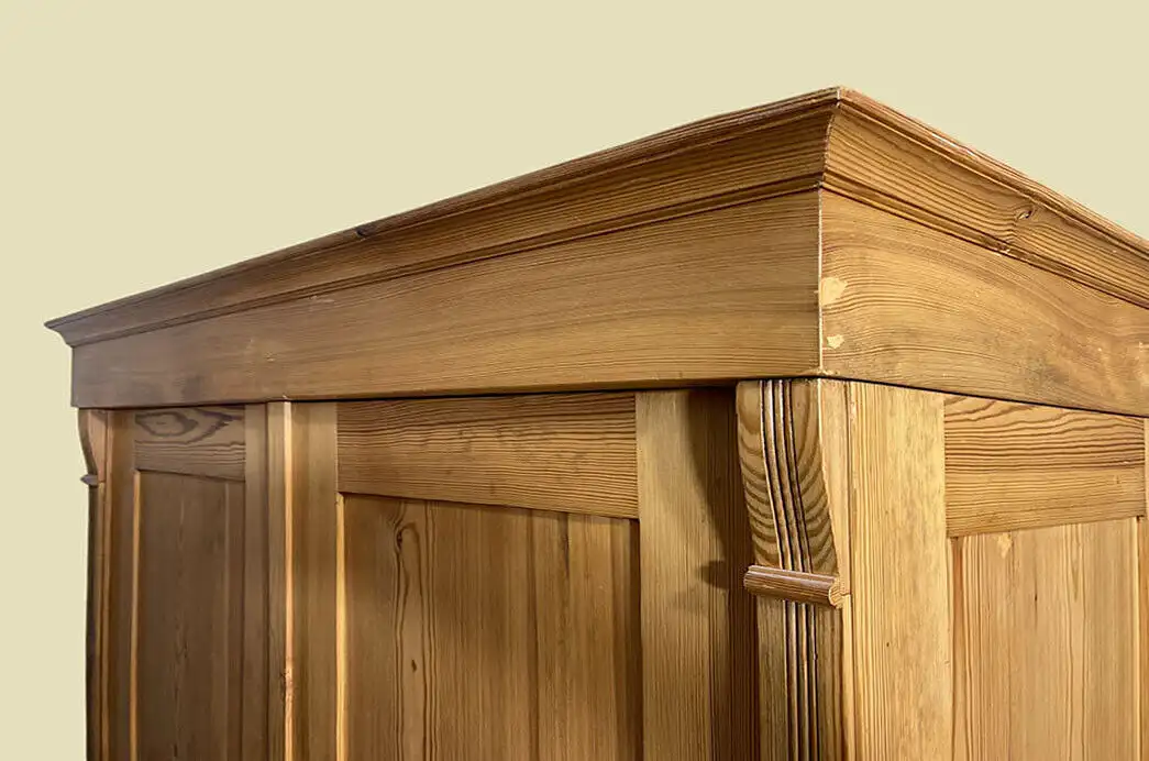 STECKSCHRANK Weichholz Kleiderschrank ANTIK Jugendstil Schrank von 1920 9