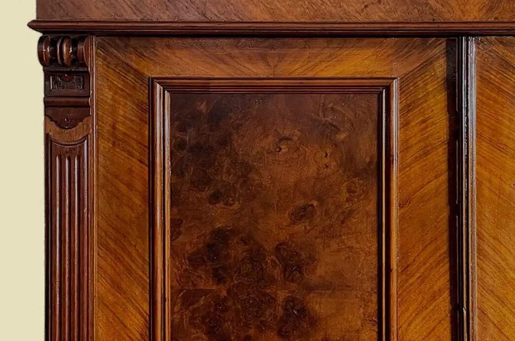 1880er Kleiderschrank ANTIK Gründerzeit Nußbaum Schrank von 1880 10
