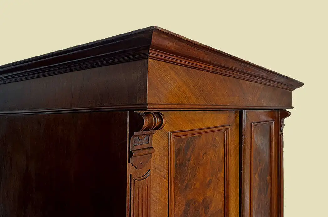 1880er Kleiderschrank ANTIK Gründerzeit Nußbaum Schrank von 1880 7