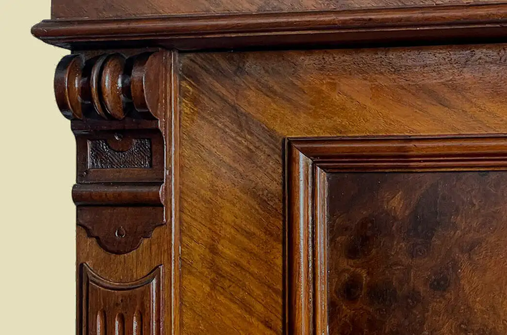 1880er Kleiderschrank ANTIK Gründerzeit Nußbaum Schrank von 1880 9