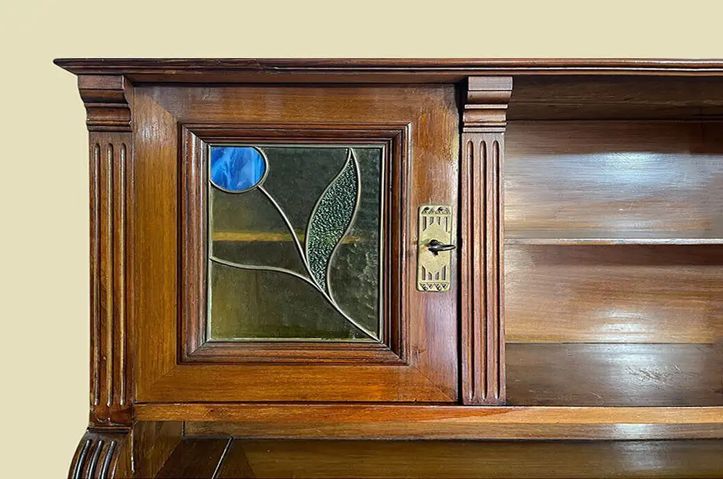 1920er Schreibtisch ANTIK Jugendstil Nußbaum Sekretär mit Aufsatz von 1920 9