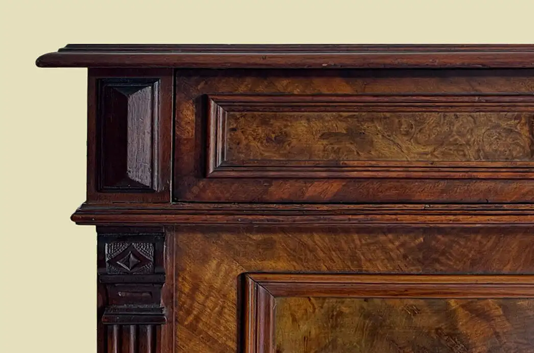 1880er Vertiko Gründerzeit ANTIK Nußbaum Kommode Schrank von 1880 11