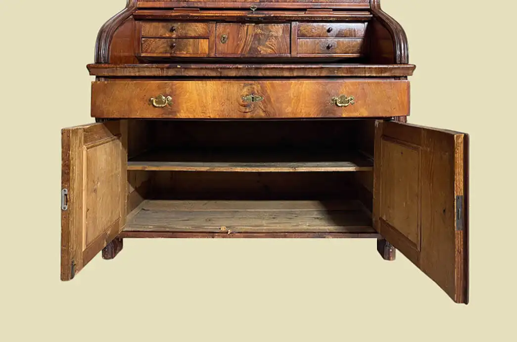 1840er Schreibtisch ANTIK Louis Philippe Mahagoni Rolladen Sekretär von 1840 14