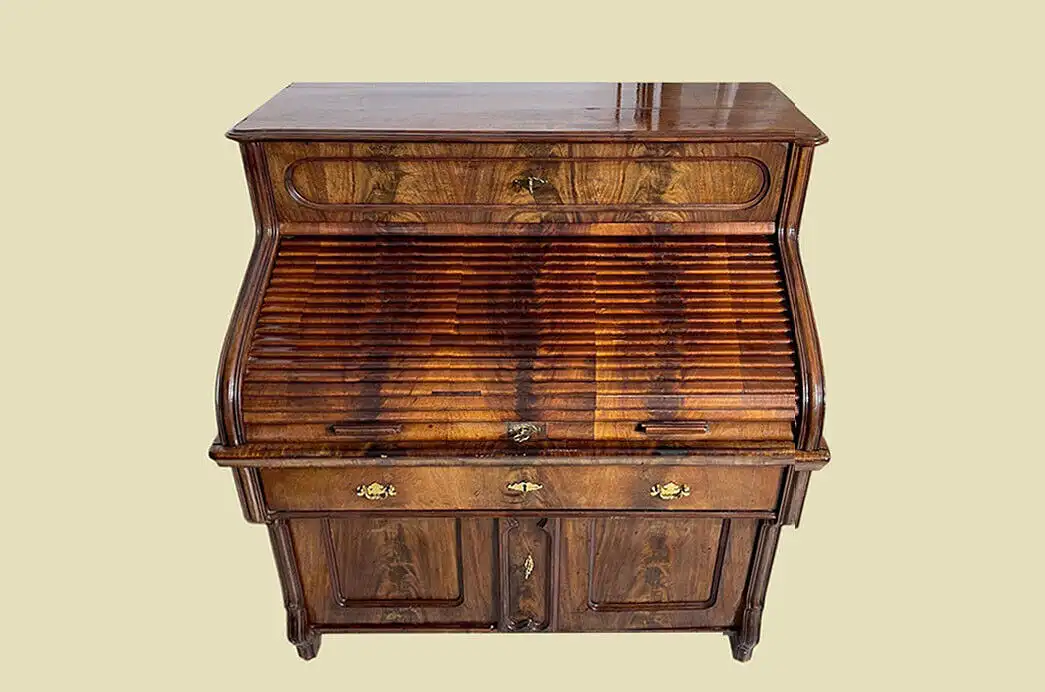 1840er Schreibtisch ANTIK Louis Philippe Mahagoni Rolladen Sekretär von 1840 2