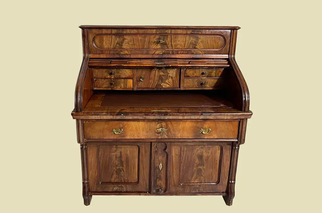 1840er Schreibtisch ANTIK Louis Philippe Mahagoni Rolladen Sekretär von 1840 4