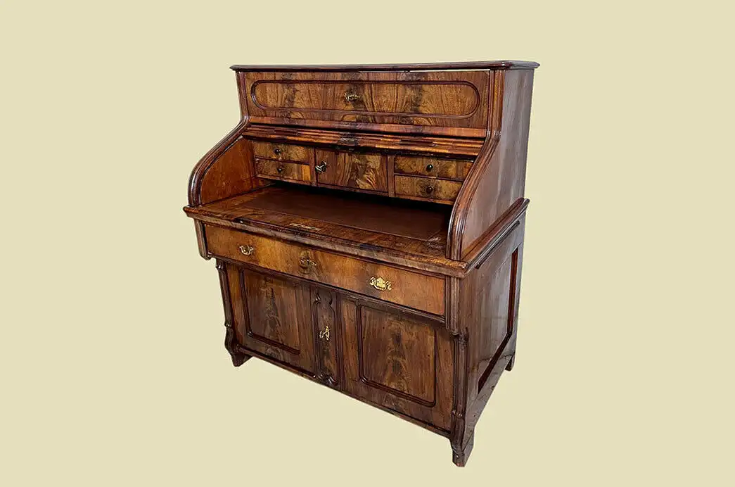 1840er Schreibtisch ANTIK Louis Philippe Mahagoni Rolladen Sekretär von 1840 5