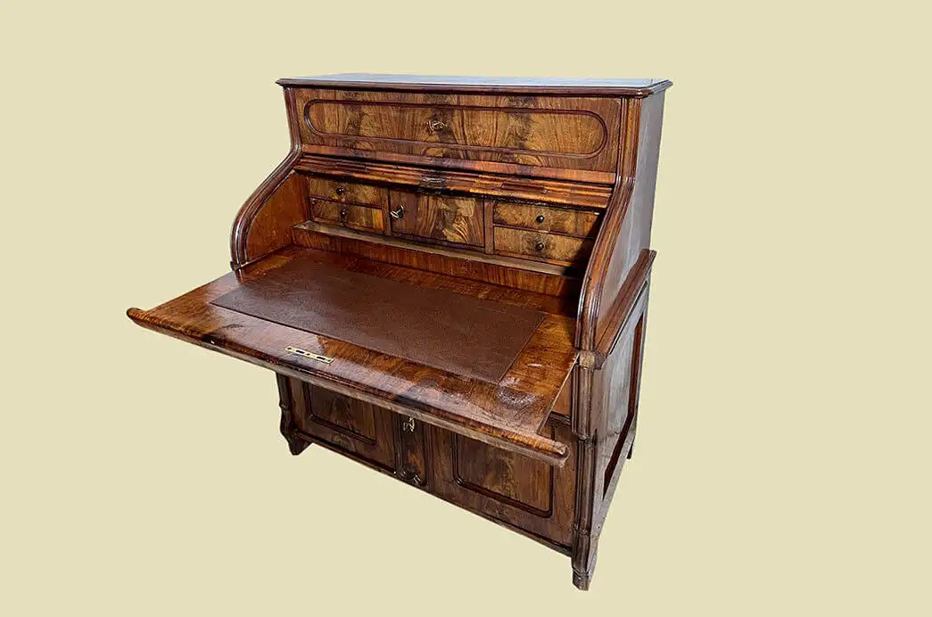 1840er Schreibtisch ANTIK Louis Philippe Mahagoni Rolladen Sekretär von 1840 6