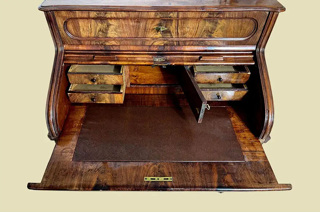 1840er Schreibtisch ANTIK Louis Philippe Mahagoni Rolladen Sekretär von 1840 8