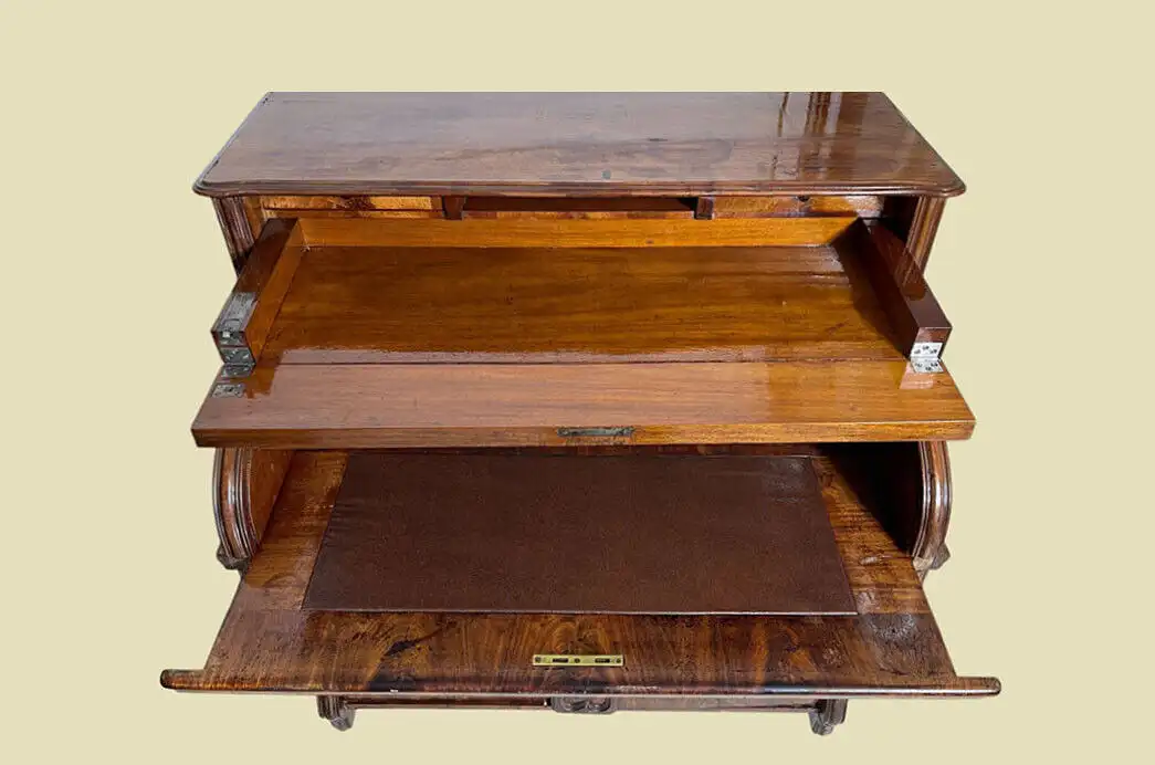 1840er Schreibtisch ANTIK Louis Philippe Mahagoni Rolladen Sekretär von 1840 9
