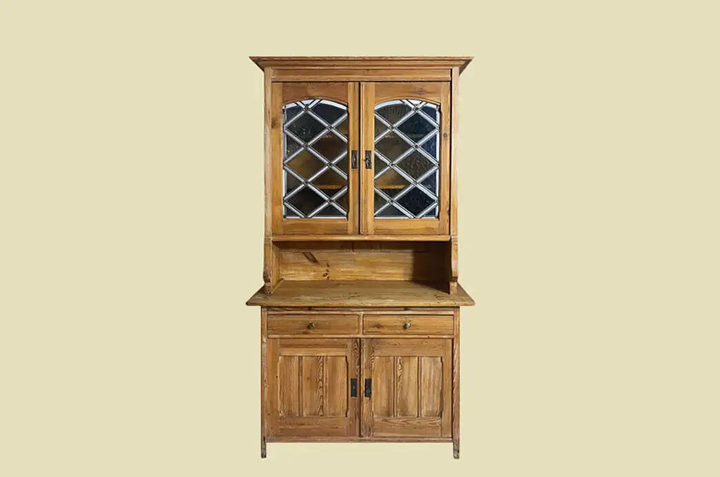 1920er Küchenbuffet ANTIK Jugendstil Weichholz Vitrine Kommode Schrank von 1920 0
